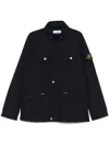 Stone Island Polyester Jacket With Buttoned Cuffs And Zippered Pockets In Black