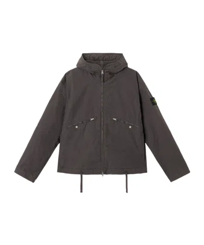Stone Island Jacket With Cotton Mesh-lined Hood And Anti-drop In Gray