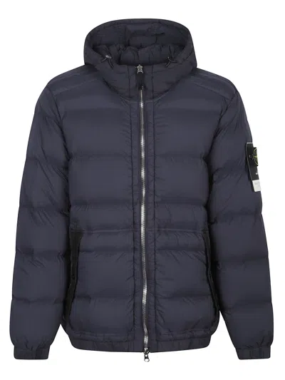 Stone Island Puffer Jacket In Blue
