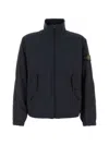 Stone Island Stretch Polyester Jacket Elastic Cuffs High Collar In Blue