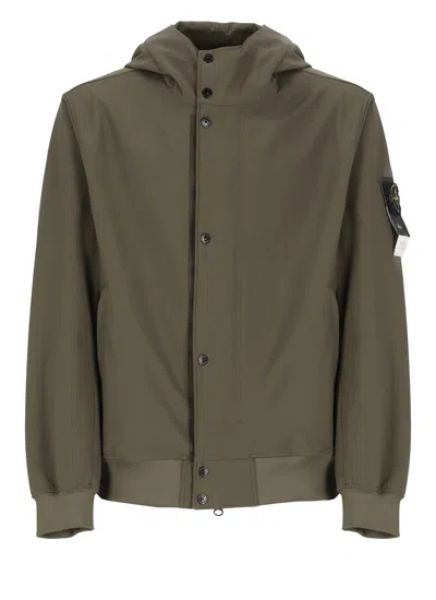 Stone Island Jacket With Logo In Green