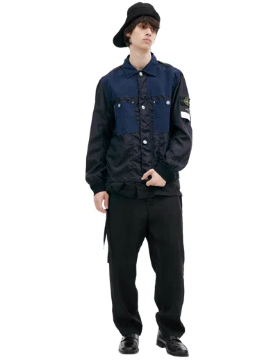 Stone Island Jacket With Patch In Blue