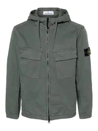 Stone Island Jacket With Pockets In Green