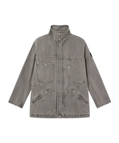Stone Island Mens Mineral Dyed Gabardine Cotton Jacket Grey In Gray