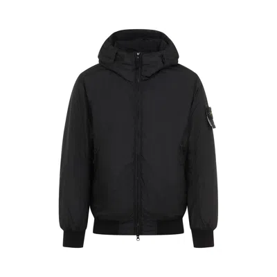 Stone Island Jacket With Zipper And Hood Clothing In Black