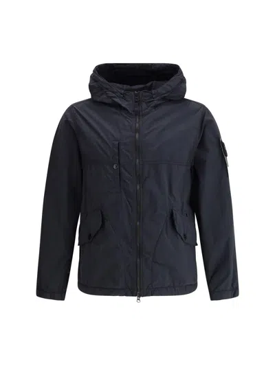 Stone Island Lightweight Parka Jacket In Blue