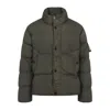 Stone Island Quilted Nylon Jacket Hidden Elements In Green