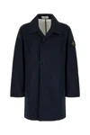 Stone Island Cotton Jacket With Long Sleeves And Back Vent In Blue