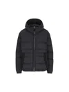 Stone Island Hooded Down Jacket With Seamless Feather Tunnels And Anti-drop In Black