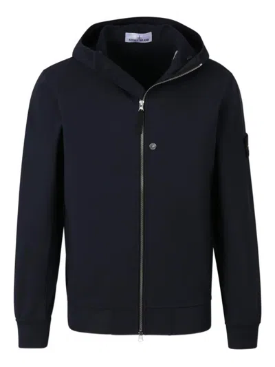 STONE ISLAND STONE ISLAND ZIP-UP HOODIE WITH LOGO PATCH