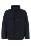 Stone Island Padded Field Jacket With Anti-drip And Snap Pockets In Black