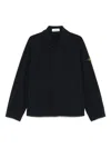 Stone Island Tailored Black Casual Jacket With Minimalist Design In Black