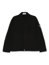 Stone Island Black Jacket With Classic Collar