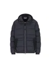 Stone Island Hooded Down Jacket With Seamless Feather Tunnels And Anti-drop In Blue