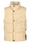 Stone Island Down Vest In Lightweight Nylon Reps Jackets Beige In Brown