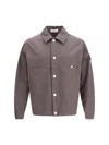 Stone Island Buttoned Patch Jacket In Gray