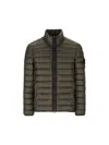 Stone Island Nylon Down Jacket With Hood And Quilting In Green
