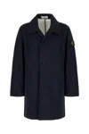 Stone Island Cotton Jacket With Long Sleeves And Back Vent In Navy Blue