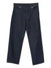 Stone Island Wide-leg Trousers With Belt Loops And Five Pockets In Blue