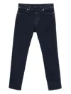 Stone Island Blue Jeans With Belt Loops And Logo Patch On The Rear In Denim Man In Blue