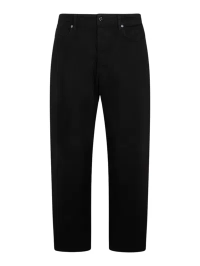 Stone Island Straight-leg Black Jeans With Classic Five-pocket Design