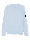Stone Island Logo Patch Crewneck Sweatshirt In Blue