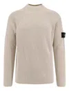 Stone Island Men Certified Virgin Wool And Cotton Sweater In Brown