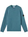 Stone Island Crewneck Sweater With Raglan Sleeves In Blue