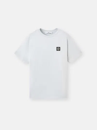 Stone Island Logo Cotton T-shirt In Burgundy