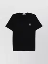 Stone Island Slim Fit Cotton Jersey T-shirt With Compass Patch In Black