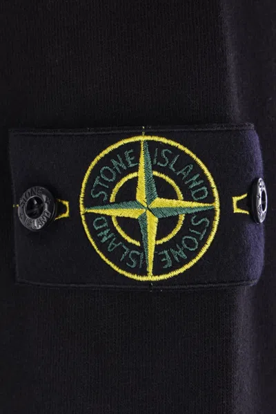 Stone Island Jersey Full-zip Sweatshirt In Black