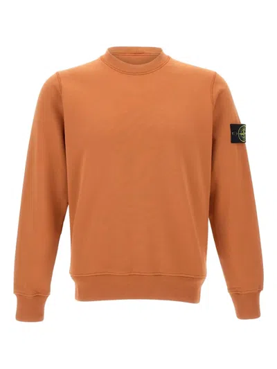 Stone Island Jersey Sweatshirt In Orange