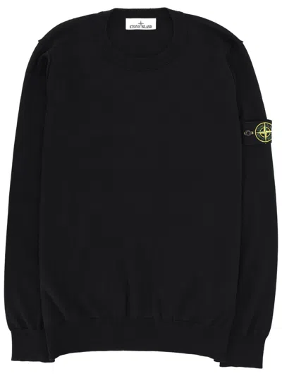 Stone Island Jersey With Logo In Black