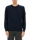 Stone Island Light Rws Pure Wool Sweater In Blue