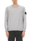 Stone Island Compass-badge Virgin Wool Jumper In Grey