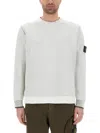 Stone Island Cotton Blend Crew-neck Sweater In White