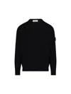 Stone Island Black Sweatshirt With Pockets And Compass Logo In Black