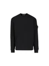 Stone Island Blue Navy Ribbed Sweater In Wool In Black