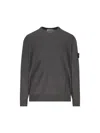 Stone Island Ghost Light Wool Knit Sweater In Gray