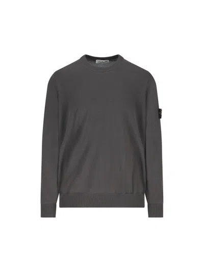 Stone Island Ghost Light Wool Knit Sweater In Gray