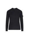 Stone Island Wool Crew Neck Pullover In Black