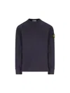 Stone Island Classic Round-neck Sweatshirt With Ribbed Cuffs In Blue