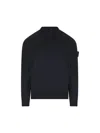 Stone Island Compass-badge Virgin-wool Sweater In Blue