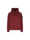 Stone Island Hoodie With Kangaroo Pocket In Burgundy