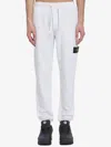 Stone Island Compass-patch Tapered Track Pants In White
