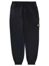 Stone Island Relaxed Fit Drawstring Elasticated Waistband Cotton-blend Sweatpants In Blue