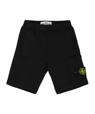 Stone Island Kids' Jogger Shorts In Black