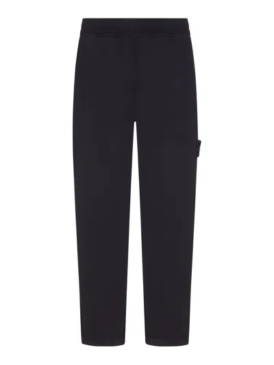 Stone Island Jogger Trousers With Pockets And Elasticated Cuffs In Black