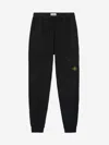 Stone Island Black Cotton Jogging Trousers With Logo Men