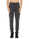 Stone Island Compass-motif Cargo Trousers In Blue
